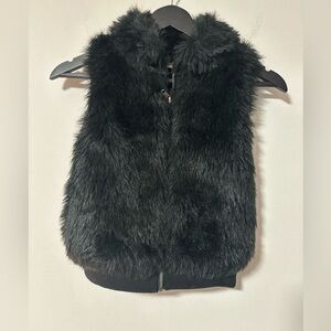 Black Faux Fur Vest